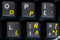 Spanish Latin American Keyboard Stickers, Yellow Letters on Transparent Background for Any Laptop PC Notebook