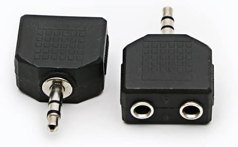 3-Pack Gold Plated 3.5mm Y Splitter Adapter, Male to Dual Female Stereo Jack Converter, 1/8 inch.
