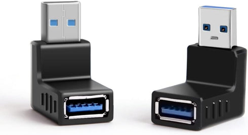 USB 3.0 Adapter 90 Degree Male to Female Combo, Vertical Up and Down Angle Coupler Connector