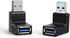 USB 3.0 Adapter 90 Degree Male to Female Combo, Vertical Up and Down Angle Coupler Connector