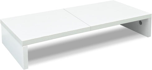TEAMIX 20 inch White Monitor Stand Riser, Wood Desktop Stand for PC/TV/Laptop/Printer,