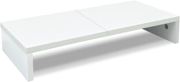 TEAMIX 20 inch White Monitor Stand Riser, Wood Desktop Stand for PC/TV/Laptop/Printer,