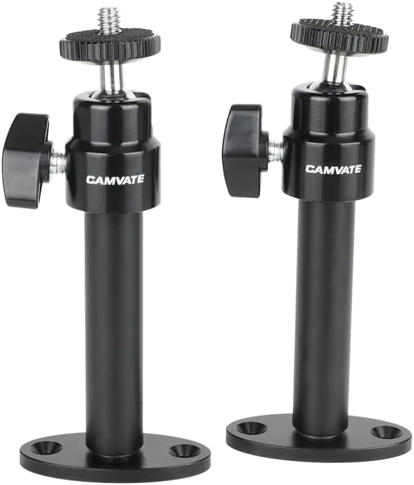 CAMVATE Security Wall Mount with 1/4"-20 Mini Ball Head for CCTV Camera Surveillance