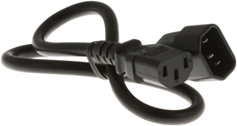 CablesAndKits 2ft C14 C13, 18 10A 250V AC Power Cord IEC to AWG, Computer Power Cable Extension for PC, Monitor