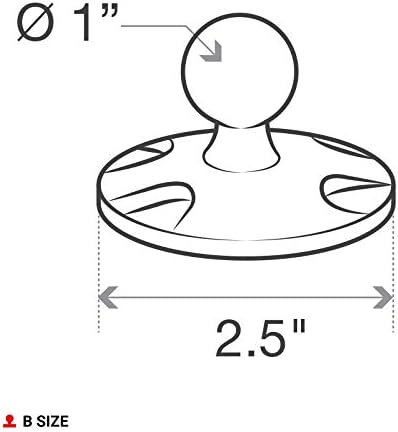 RAM Mounts Composite Round Plate with Ball RAP-B-202U with B Size 1" Ball