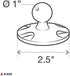 RAM Mounts Composite Round Plate with Ball RAP-B-202U with B Size 1" Ball