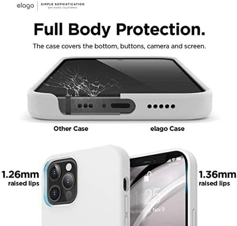 elago 12 12 6.1 inch Compatible with iPhone and iPhone Pro Case, Liquid Silicone, Full Body Protective Cover