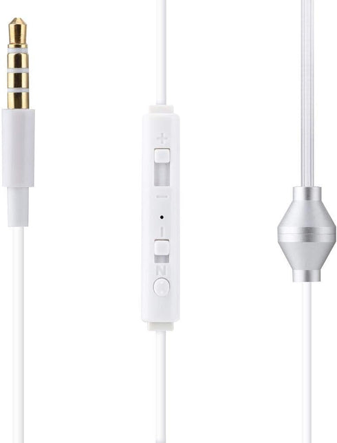 Yoidesu Universal 3.5mm Jack Acoustic Hollow Air Tube Earbuds, Wired Cell Phone Earpiece with Microphone (White)