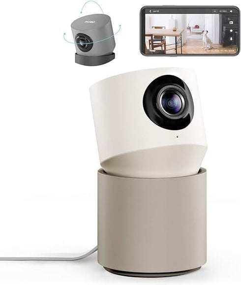 Hoop Indoor Home HD Security Camera, Night Vision, 350° Pan/Tilt, Motion and Sound Detection, Two-Way Audio, Easy