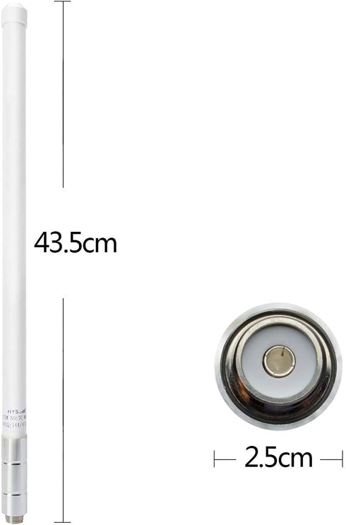 UAYESOK 144/430mhz 17 inches SO239 Dual Band Fiberglass Radio Antenna, UHF VHF Base Antenna, Connector for Base Station