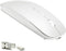 KLO Bluetooth Mouse, 4 Modes Rechargeable, 3.0/5.2 + USB-2.4G/Type-C, Compatible with MacBook Pro/Air, White