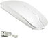 KLO Bluetooth Mouse, 4 Modes Rechargeable, 3.0/5.2 + USB-2.4G/Type-C, Compatible with MacBook Pro/Air, White