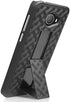 Nakedcellphone Case for Jitterbug Smart2, Black Tread Slim Ribbed Rubberized Hard Shell Cover with Kickstand