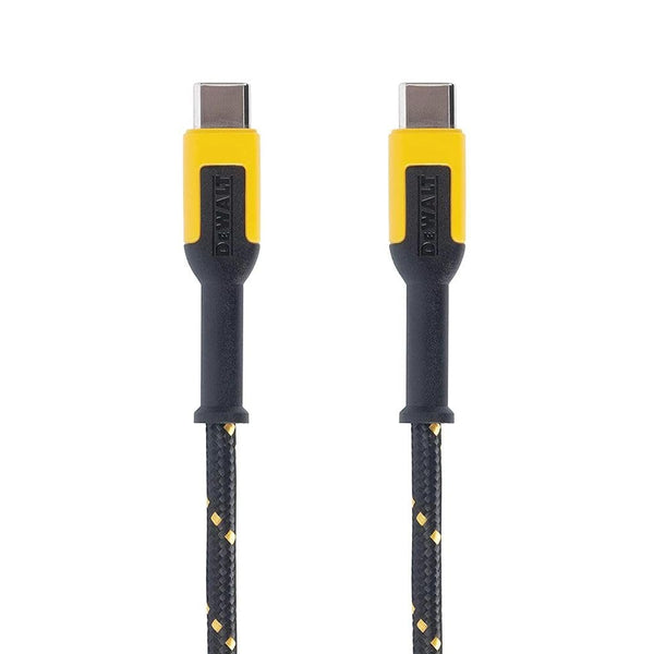 DEWALT 4 ft USB C Charging Cable - Reinforced Braided Type C to Type C Fast Charging Cord for USB-C Devices.