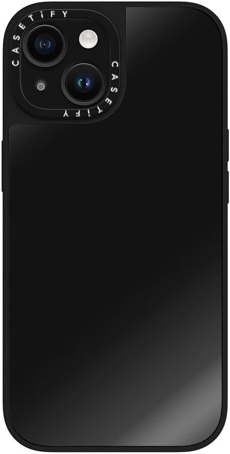 CASETiFY Mirror Case for iPhone 15 - Black On Black, Reflective, 4.9ft Drop Protection, Compatible with MagSafe