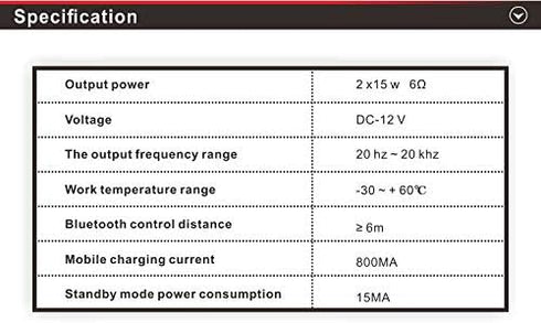 UTV ATV Bluetooth Amplifier Sound System, Hand-free Speakers FM USB Audio System with 12V Motorcycle Waterproof Speakers