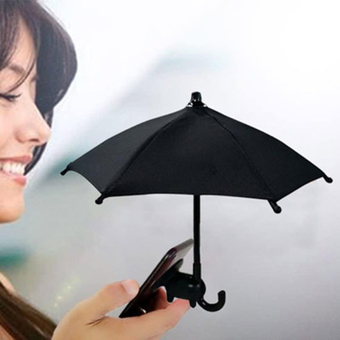 NTidea Phone Umbrella (2 Pack) for Sun Shade, Funny Snap Finger Stand Silicone Holder with Suction Cup, Black, Blue