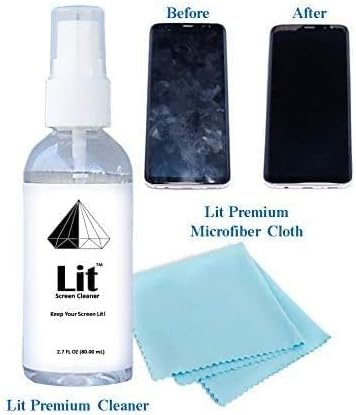 Premium Lit Screen Cleaner Kit –Safe & Effective for All Devices: Streak-Free, Eco-Friendly, Reusable Microfiber Screen Cleaning Solution for Smartphones, Tablets, Laptops and Much More