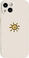 Casechics iPhone 13 Case - Cute Cartoon Sun Moon Design, Soft Shockproof Silicone, Camera Lens Protection (Whitesun)