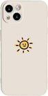 Casechics iPhone 13 Case - Cute Cartoon Sun Moon Design, Soft Shockproof Silicone, Camera Lens Protection (Whitesun)