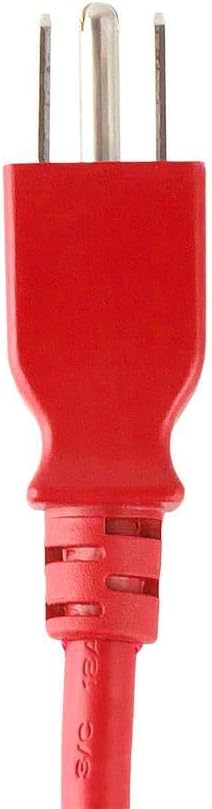 Monoprice 2ft Power Cord - NEMA 5-15P to IEC 60320 C13, 18AWG, 10A/1250W, 125V, 3-Prong, Red