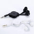 ThtRht 2 Pack 3.5mm MP3 Retractable Earbuds Wired Earphone Portable Plug Stereo in-Ear Headphone Wiring Ear Buds