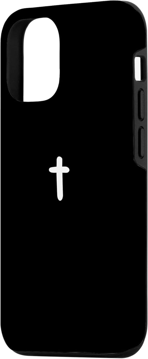 iPhone 14 Simple Cross Christian Boho Minimalist Black and White Case
