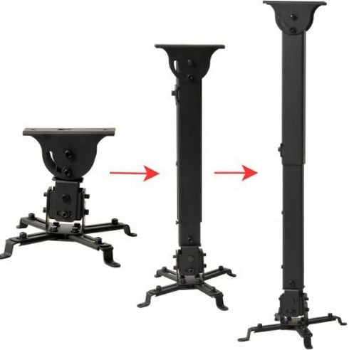 VideoSecu Flat Vaulted Ceiling Projector Mount LCD DLP Bracket with Adjustable Height Rotating Swivel Arm One Piece PJ2B 1C9