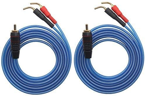 KK Cable V1-W2 18 GAUGE OFC Speaker Wire Pair with RCA Male to 2 Pair Pin Plugs (3M/9.8ft)