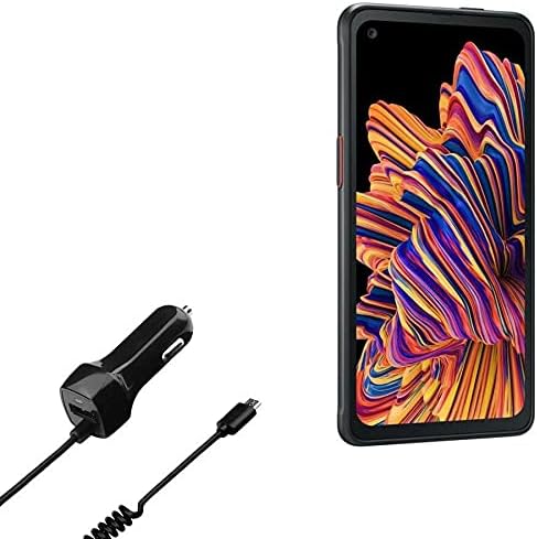 BoxWave Car Charger Compatible with Samsung Galaxy XCover Pro - Black Car Charger Plus with USB