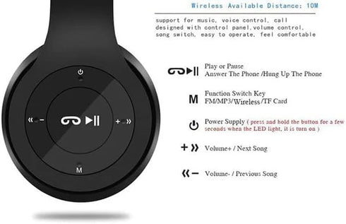 Upgraded Hybrid Active Headphones with Transparent Modes - Playtime Wireless Bluetooth with Mic, Deep Bass Soft-Earpads