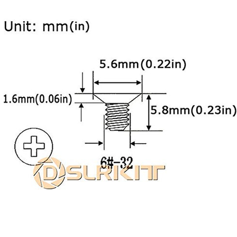 6/32#6-32 x 1/4in Flat Head Screw for 3.5in Hard Drive Hot Swap Caddy Tray, Pack of 50
