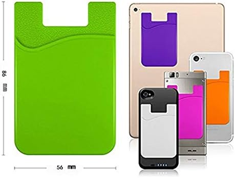 Silicone Phone Card Holder Sockets, Stick-on ID Credit Card Wallet Pouch Sleeve for Most Smartphones (Hot Pink)