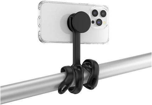 PopSockets Flexible Phone Mount & Stand, Universal Device Mount - Black Small