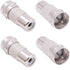 Accessonico F Type Male Plug to RCA Female Jack - RF Video TV Cable Adapter (4 Pack)