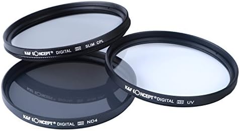 K&F Concept 62mm Neutral Density Len Accessory Filter, UV CPL ND4, Compatible with Canon Nikon DSLR + Cleaning Pen +