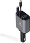 AutoSky 4 in 1 Retractable Car Charger - 100W USB C & iPhone Cable, Fast Charger with USB-C, USB-A Ports for iPhone,