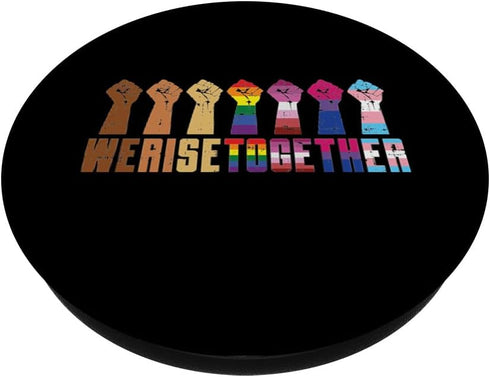 We Rise Together Black LGBT Raised Fist Pride Equality Gift PopSockets Swappable PopGrip
