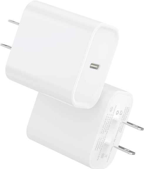 2Pack USB C Charger Block 20W, iGENJUN USB-C Power Adapter for Fast Charging iPhone 15/15 Plus/Pro Max