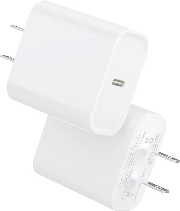 2Pack USB C Charger Block 20W, iGENJUN USB-C Power Adapter for Fast Charging iPhone 15/15 Plus/Pro Max