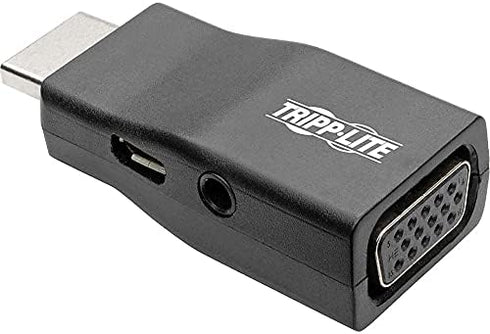 TRIPP LITE 3.5mm 1080p (P131-000-A) Compact HDMI to VGA Adapter, Audio Port, Video, for use with Computers, Laptops