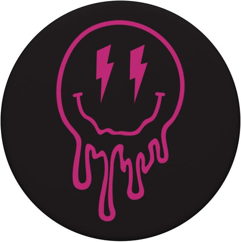 Hot Pink Melting Smile Face Design PopSockets Swappable PopGrip