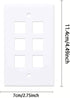 10-Pack 6 Port Keystone Wall Plate, Hexa Gang White Jack Insert for Ethernet, Coax, HDMI WallPlate Cover