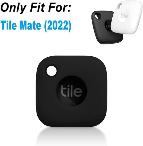 Geiomoo Silicone Case for Tile Mate 2022 Tracker, Soft Flexible Scratch Resistant Cover with Carabiner (Black)