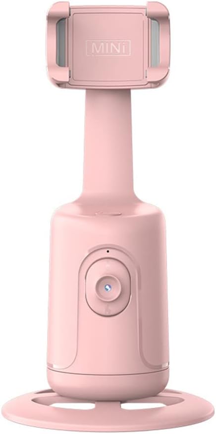 Auto Face Tracking Tripod - 360° Rotation Phone Holder for Vlogs, Live Streaming, No App Required, Pink