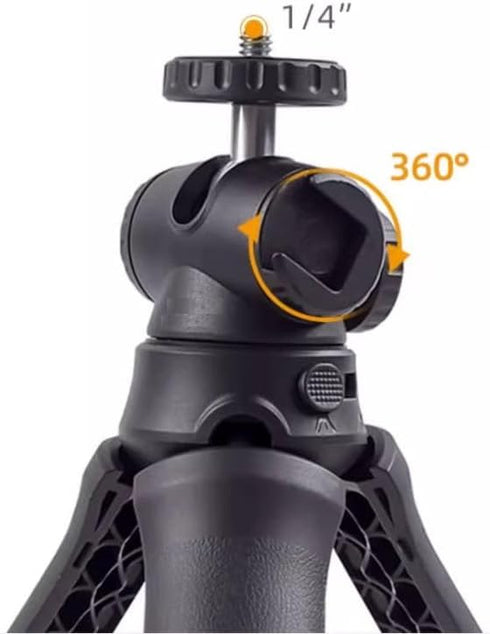 spovan 360 1/4-20" Mini Portable Camera Tripod and Selfie Stick for Smartphones with Rotating Cold Shoe & Thread