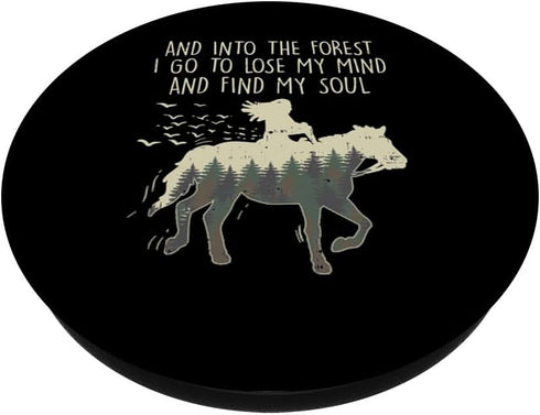 Into The Forest I Go Horse Horseback Riding Girls Women Gift PopSockets Swappable PopGrip