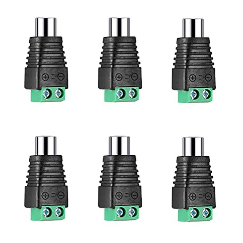 RCA to AV Screw Terminal Connector, Phono RCA Female Jack Solderless Converter, Audio/Video Connector for Speaker Wire