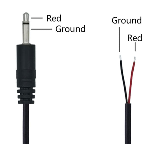 3.5mm Male Plug Jack Connector Replacement Repair, 3.5mm 1/8" TS 2 Pole to Bare Wire Audio Cable