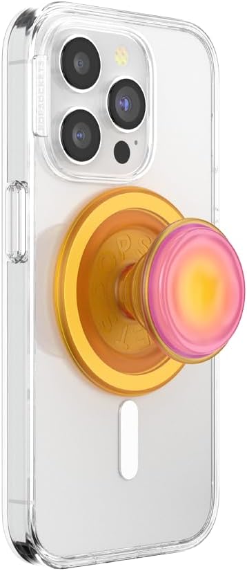 PopSockets Round Phone Grip Compatible with MagSafe - Jelly Sunni, Adapter Ring Included